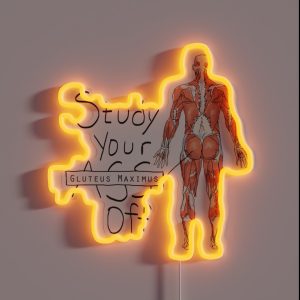 Study Your Gluteus Maximus Off RGB Neon Sign