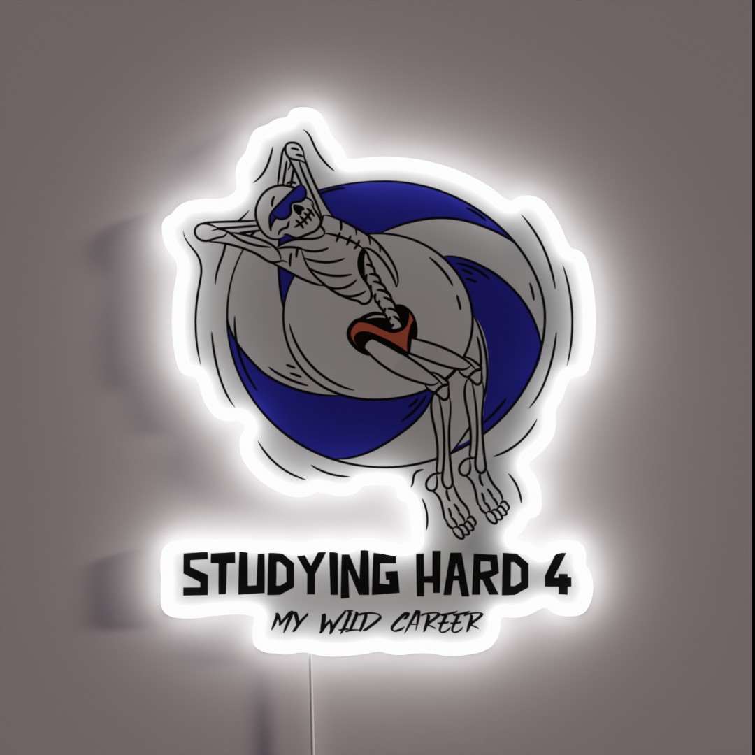 Studying Hard 4 My Wild Career RGB Neon Sign Studying Hard 4 My Wild Career RGB Neon Sign