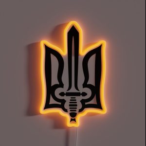 Stylized Tryzub Black RGB Neon Sign