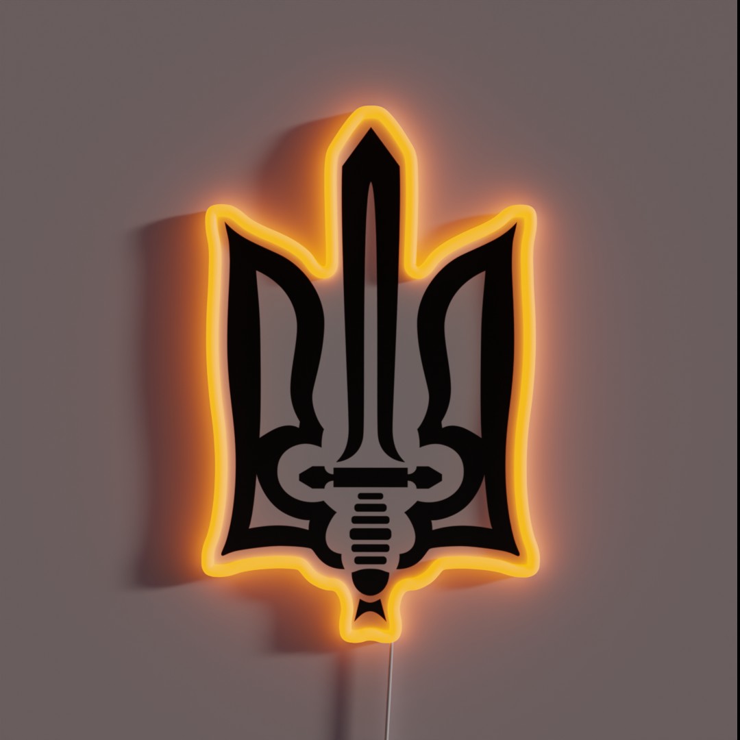 Stylized Tryzub Black RGB Neon Sign Stylized Tryzub Black RGB Neon Sign