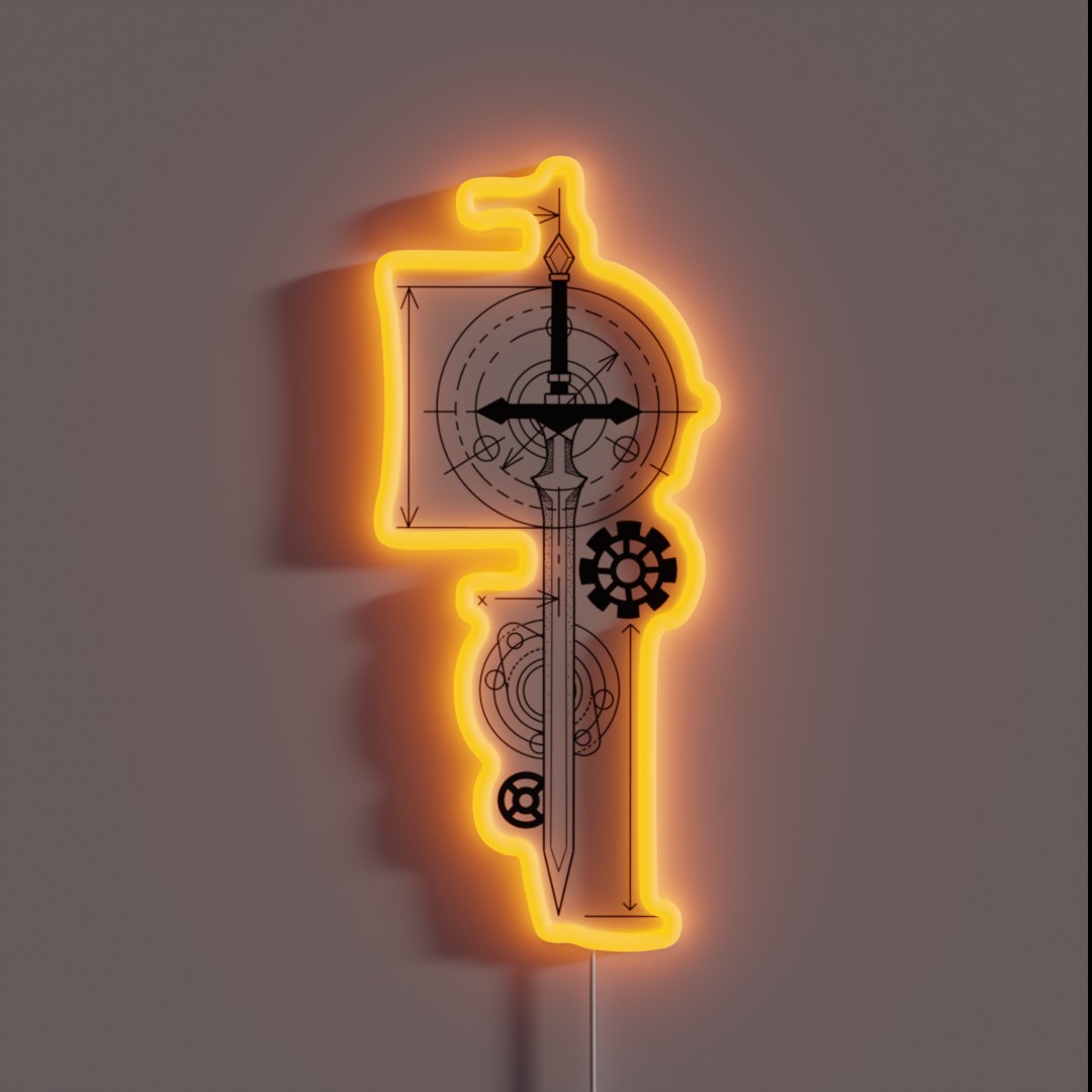 Subject Sword Mechanical Engineering RGB Neon Sign Subject Sword Mechanical Engineering RGB Neon Sign