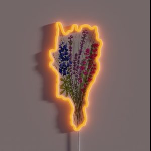 Subtle Bi Pride Flowers RGB Neon Sign