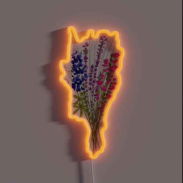 Subtle Bi Pride Flowers RGB Neon Sign