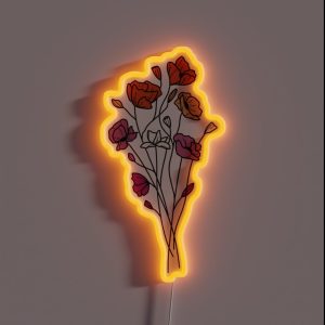 Subtle Lesbian Pride Flowers RGB Neon Sign