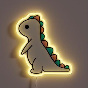 Subtle Trans Dino Pink And Blue Pride RGB Neon Sign