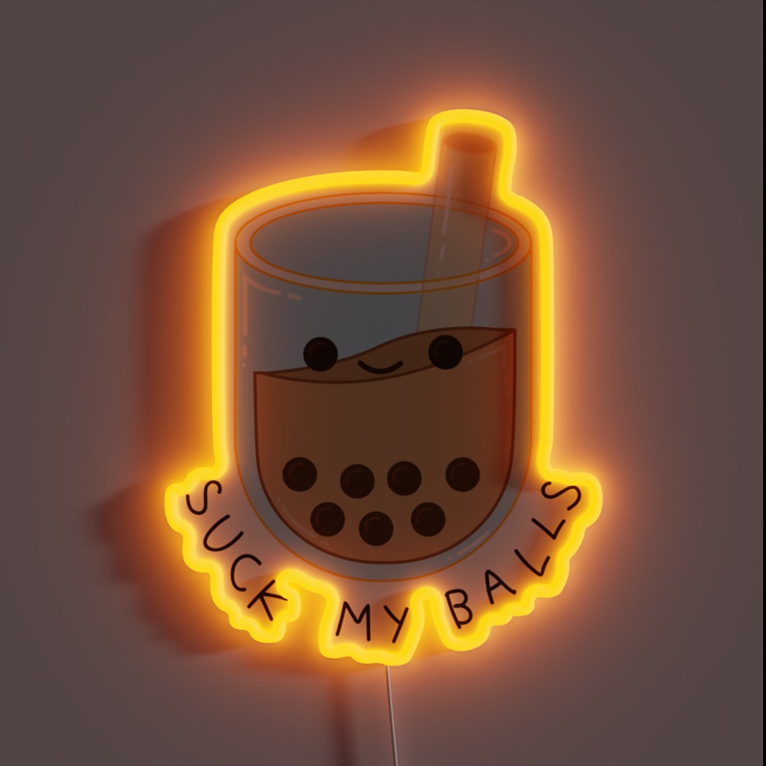 Suck My Balls Boba Tea RGB Neon Sign Suck My Balls Boba Tea RGB Neon Sign