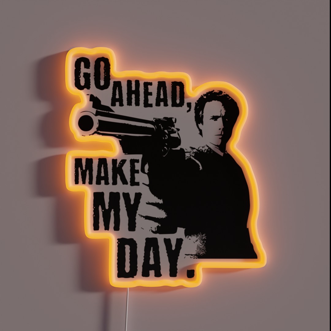 Sudden Impact Go Ahead Make My Day RGB Neon Sign Sudden Impact Go Ahead Make My Day RGB Neon Sign