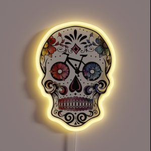 Sugar Skull Bikes Watercolor RGB Neon Sign