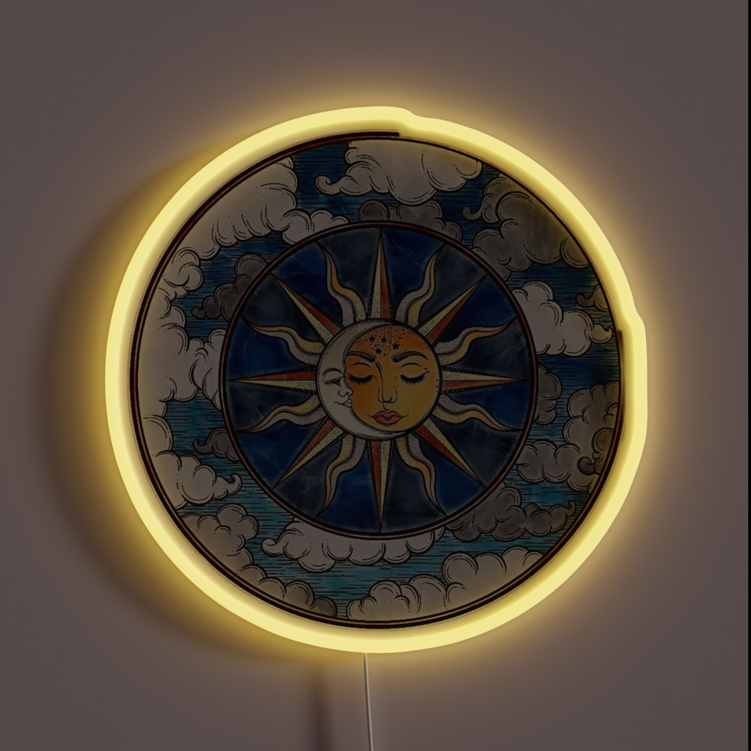 Sun And Moon RGB Neon Sign Sun And Moon RGB Neon Sign