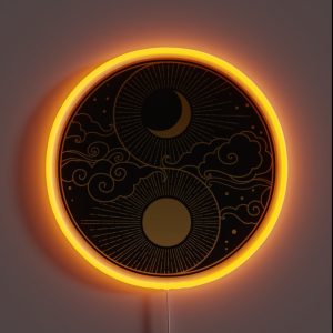 Sun And Moon Yin And Yang RGB Neon Sign Sun And Moon Yin And Yang RGB Neon Sign