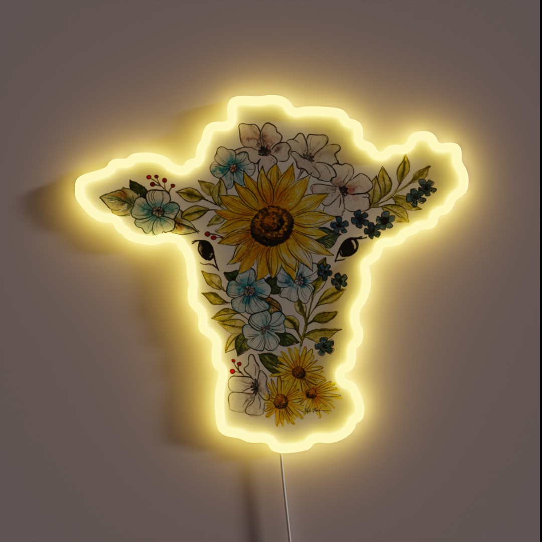 Sunflower Cow RGB Neon Sign Sunflower Cow RGB Neon Sign