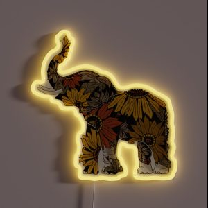 Sunflower Elephant Color RGB Neon Sign