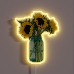 Sunflower In Mason Jar RGB Neon Sign