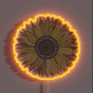 Sunflower Mandala RGB Neon Sign
