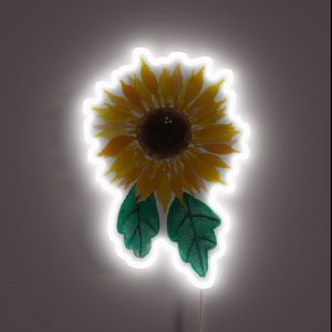 Sunflower Watercolor Floral RGB Neon Sign