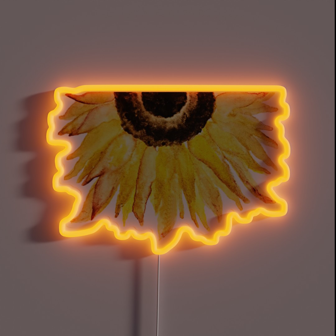 Sunflower Watercolor RGB Neon Sign Sunflower Watercolor RGB Neon Sign