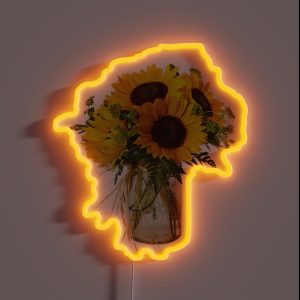 Sunflowers In Mason Jar RGB Neon Sign
