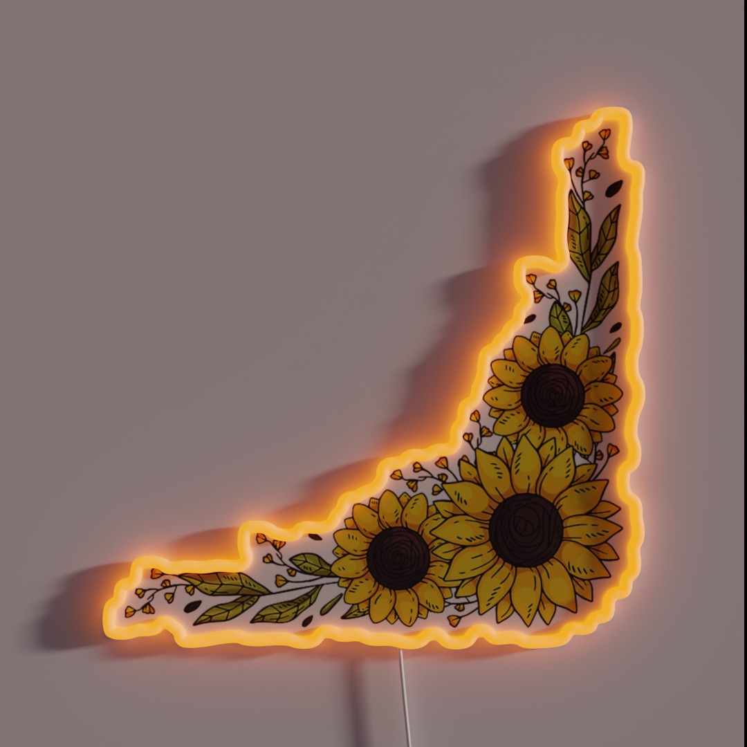Sunflowers Inspired RGB Neon Sign Sunflowers Inspired RGB Neon Sign