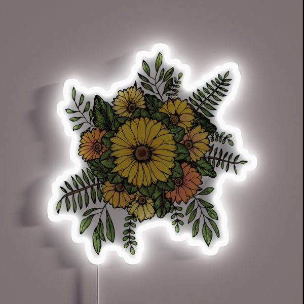 SUNFLOWERS RGB Neon Sign