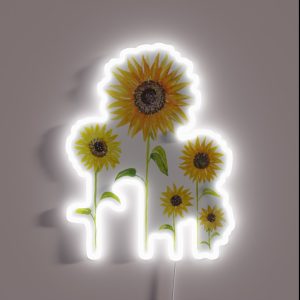 Sunflowers Watercolor Painting RGB Neon Sign