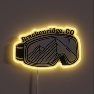 Sunset Mountain Ski Goggles Breckenridge Colorado RGB Neon Sign