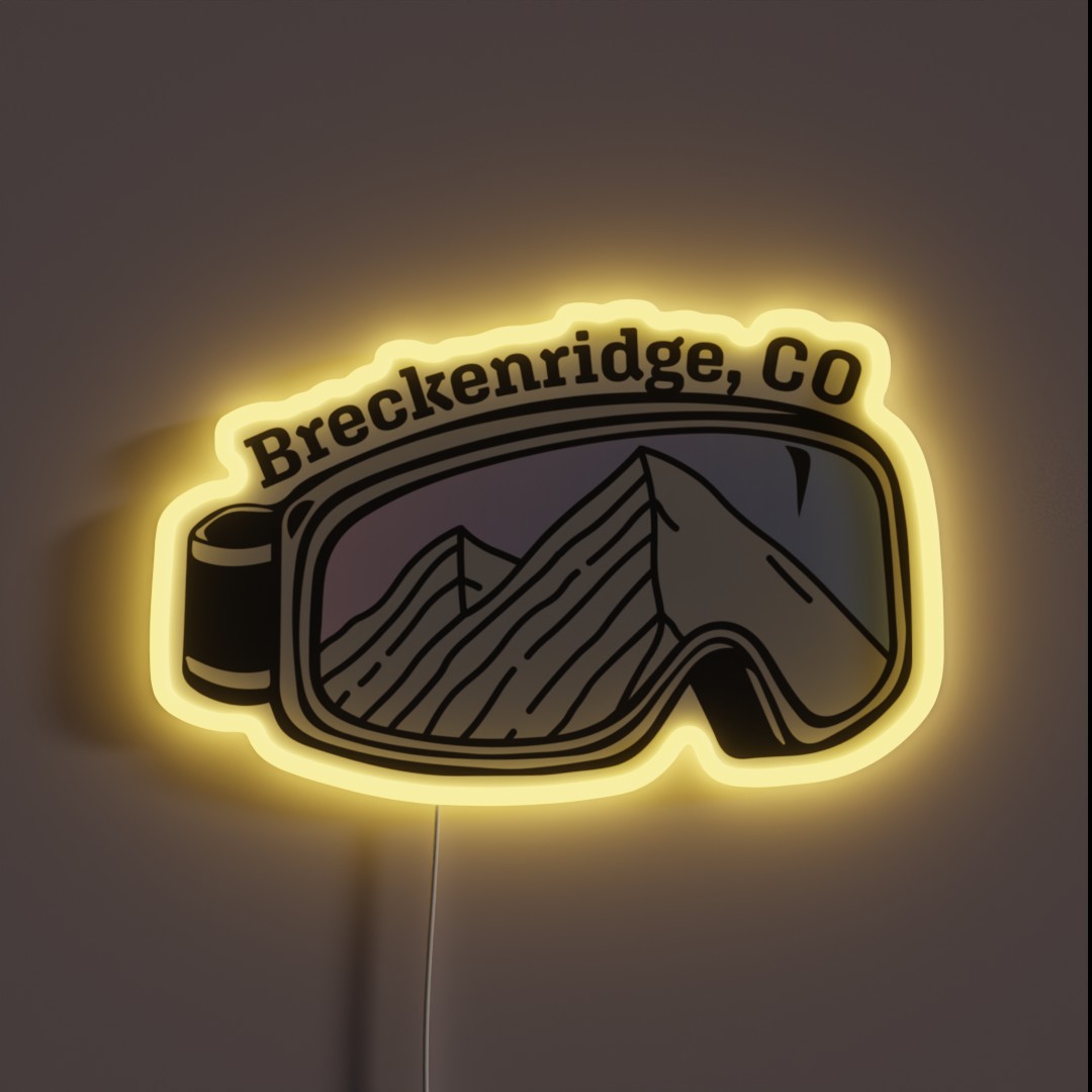 Sunset Mountain Ski Goggles Breckenridge RGB Neon Sign Sunset Mountain Ski Goggles Breckenridge RGB Neon Sign