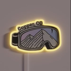 Sunset Mountain Ski Goggles Copper Mountain Colorado RGB Neon Sign