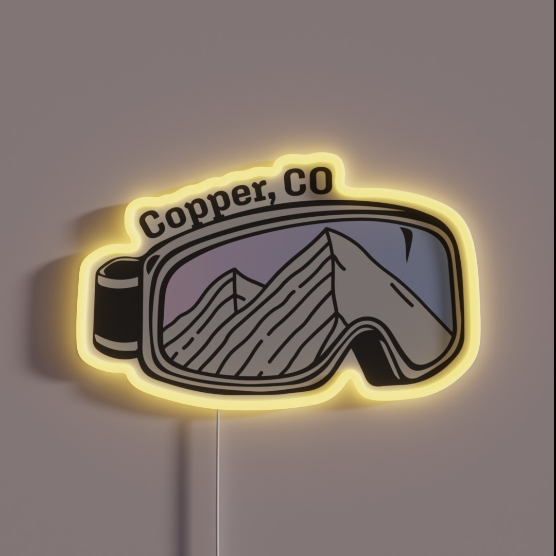 Sunset Mountain Ski Goggles Copper Mountain RGB Neon Sign Sunset Mountain Ski Goggles Copper Mountain RGB Neon Sign