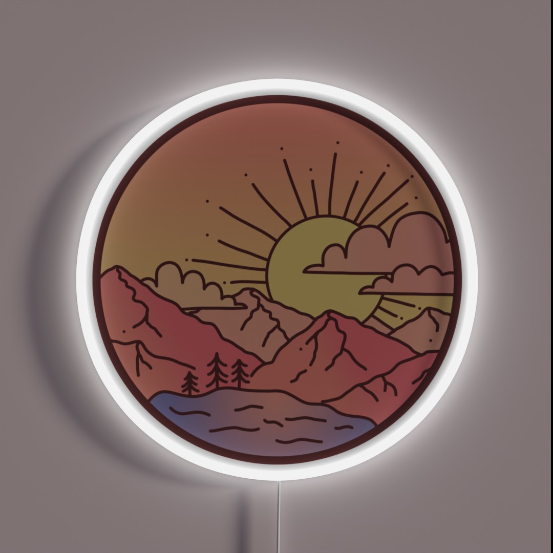 Sunset Mountains RGB Neon Sign Sunset Mountains RGB Neon Sign