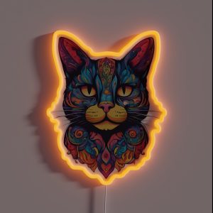 Super Cute Design Cat With Lots Of Bright Colors RGB Neon Sign Super Cute Design Cat With Lots Of Bright Colors RGB Neon Sign