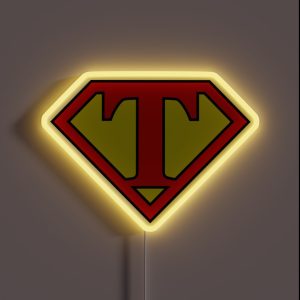 Superhero Letter T RGB Neon Sign
