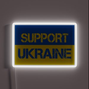 Support Ukraine Flag RGB Neon Sign