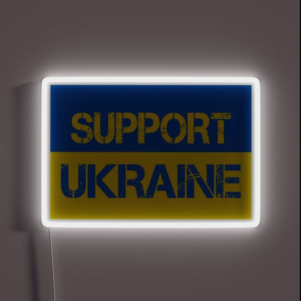 Support Ukraine Flag RGB Neon Sign