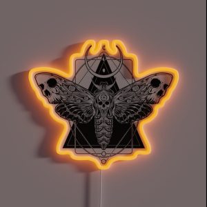 Surreal Death Moth RGB Neon Sign