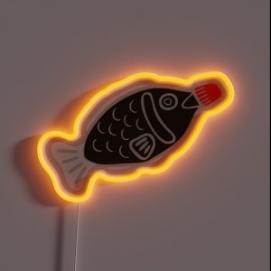 Sushi Soy Fish Pattern In Blue RGB Neon Sign