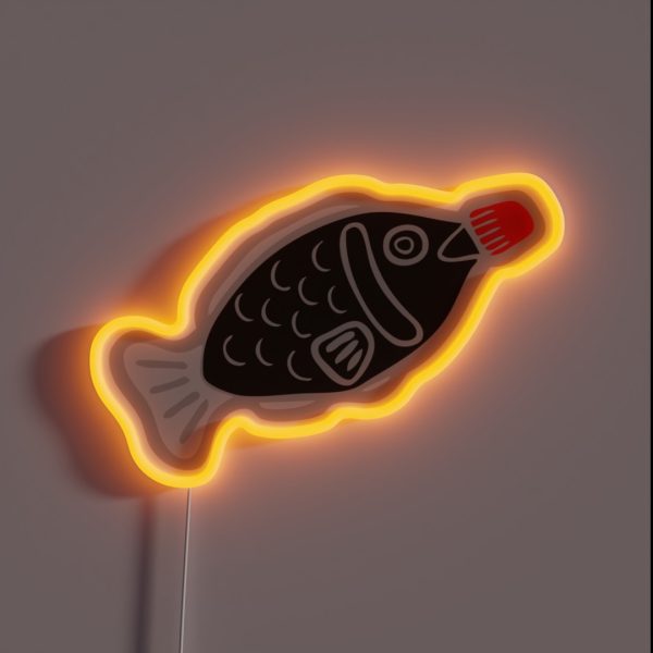 Sushi Soy Fish Pattern In Blue RGB Neon Sign