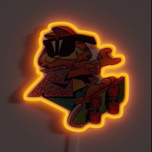 Swag Skater Garfield RGB Neon Sign