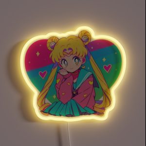 Sweet Nostalgia Moon Girl RGB Neon Sign