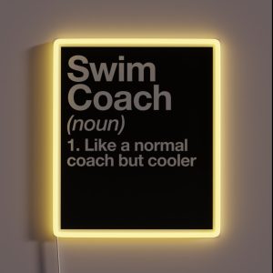 Swim Coach Funny Definition Trainer Gift Design RGB Neon Sign