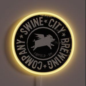 Swine City Brewing Company Logo RGB Neon Sign
