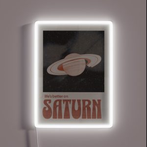 Sza Saturn Poster Orange RGB Neon Sign
