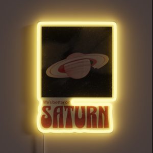 Sza Saturn Transparent Red RGB Neon Sign
