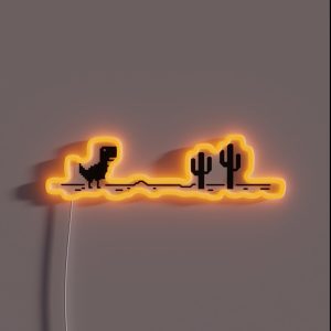 T Rex Dino Cactus Offline Offline RGB Neon Sign T Rex Dino Cactus Offline Offline RGB Neon Sign