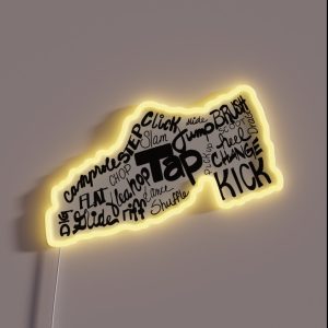 Tap Dance Shoe Filled With Tap Terms RGB Neon Sign Tap Dance Shoe Filled With Tap Terms RGB Neon Sign