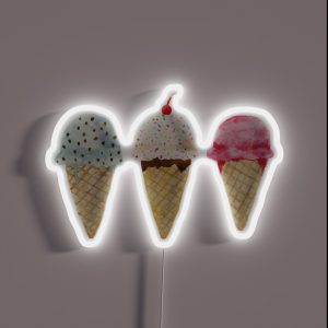 Tasty Ice Cream Cones RGB Neon Sign