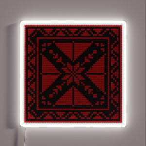 Tatreez Pattern Palestinian Embroidery Small Square Version RGB Neon Sign Tatreez Pattern Palestinian Embroidery Small Square Version RGB Neon Sign
