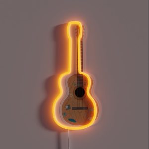 Taylor Swift Debut Era Guitar With Quotes And Album References RGB Neon Sign