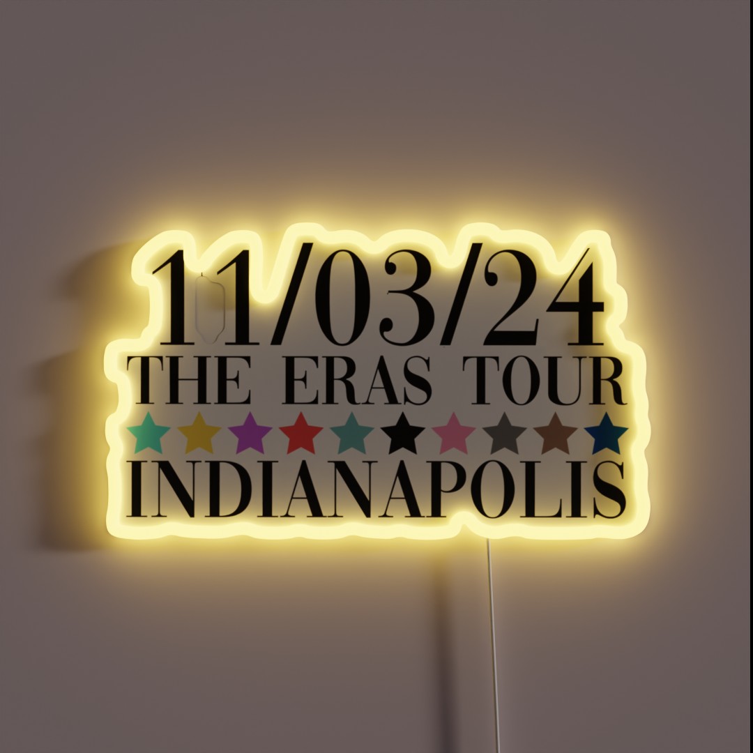 Taylor Swift The Eras Tour Indianapolis Night RGB Neon Sign Taylor Swift The Eras Tour Indianapolis Night RGB Neon Sign