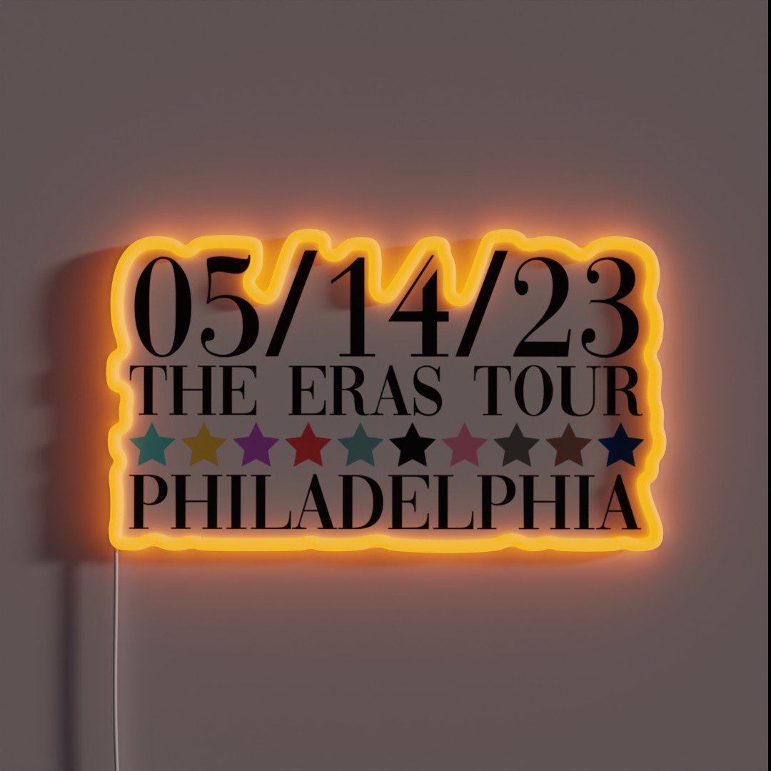 Taylor Swift The Eras Tour Philadelphia Night RGB Neon Sign Taylor Swift The Eras Tour Philadelphia Night RGB Neon Sign