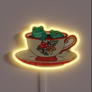 Tea Cup Frogs RGB Neon Sign